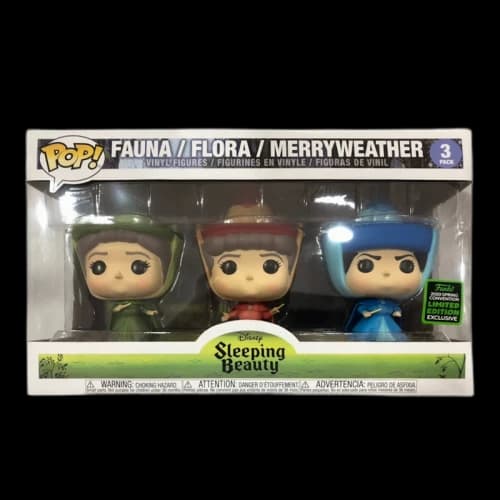 Funko Pop! Disney Sleeping Beauty Fauna Flora Merryweather Spring Convention 3 Pack