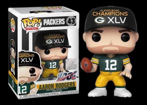 Funko Pop! Football Green Bay Packers Aaron Rodgers SB Champions XLV Figure #43