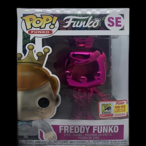 Funko Pop! Freddy Funko (Bowtie) (Chrome Pink) SDCC Special Edition