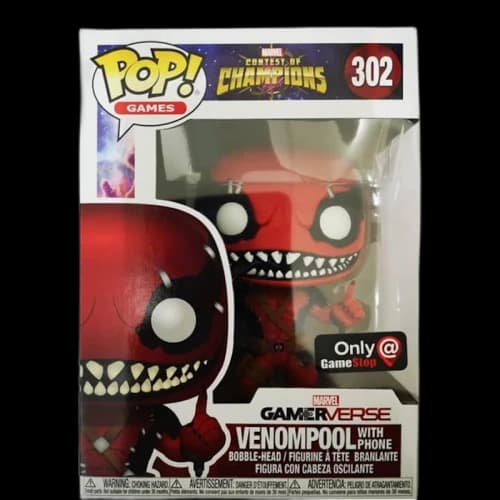 Funko Pop! Games Marvel Context of Champions Venompool with Phone Game Stop Exclusive Bobble-Head Figure #302