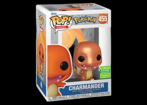 Funko Pop! Games Pokemon Charmander (Metallic) 2022 Summer Convention Exclusive Figure #455