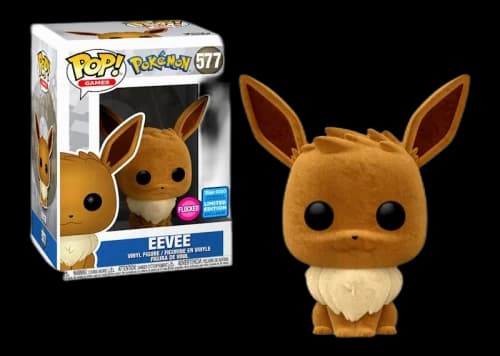 Funko Pop! Games Pokemon Eevee Flocked Sitting Wondrous Convention Exclusive Figure #577