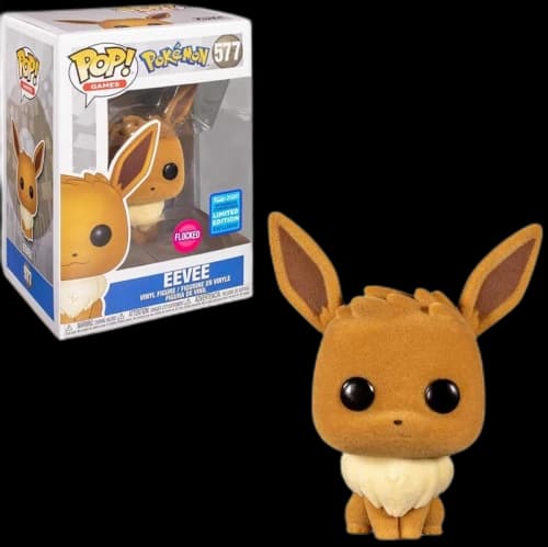 Funko Pop! Games Pokemon Eevee (Flocked) Wonderous Convention Exclusive Figure #577