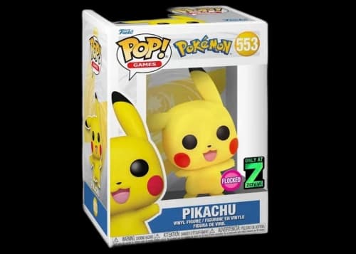 Funko Pop! Games Pokemon Pikachu (Waving) Flocked Zavvi Exclusive Figure #553
