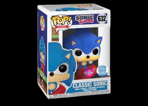 Funko Pop! Games Sonic The Hedgehog Classic Sonic Flocked Funko Shop Exclusive Figure #632