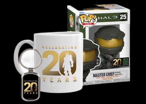Funko Pop! Halo Master Chief With MA5B Assault Rifle Xbox Gear Shop Exclusive Bundle With Mug & Keychain Figure #25