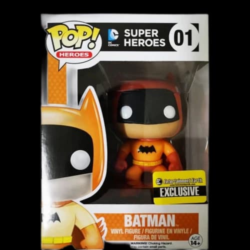 Funko Pop! Heroes DC Super Heroes Batman (Orange) Entertainment Earth Exclusive Figure #01