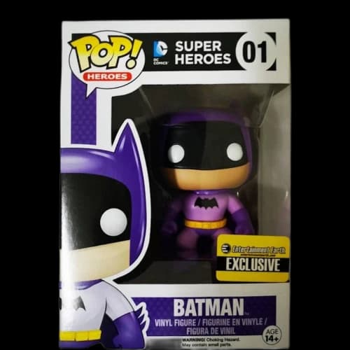 Funko Pop! Heroes DC Super Heroes Batman (Purple) Entertainment Earth Exclusive Figure #01