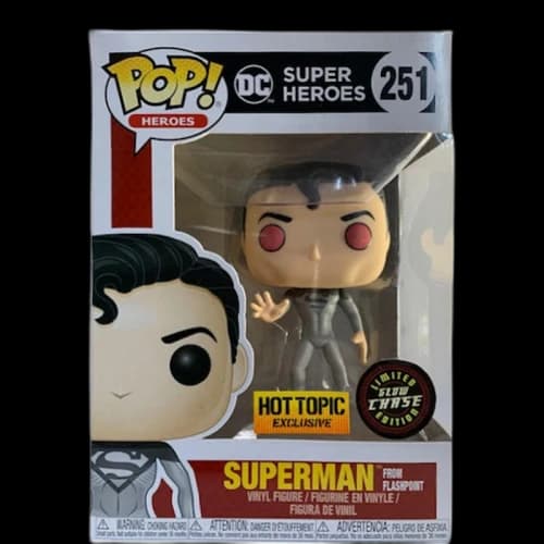 Funko Pop! Heroes DC Super Heroes Superman From Flashpoint (Glow) (Chase) Hot Topic Exclusive Figure #251