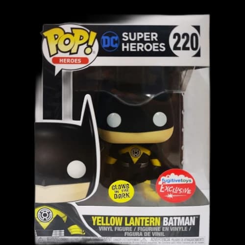 Funko Pop! Heroes DC Super Heroes Yellow Lantern Batman (Glow) Fugitive Toys Exclusive Figure #220