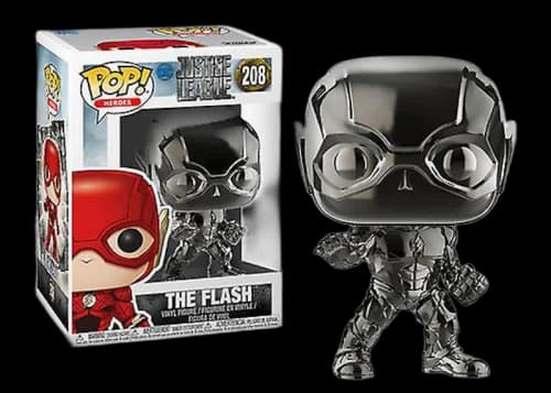 Funko Pop! Heroes Justice League Flash Black Chrome Exclusive Figure #208