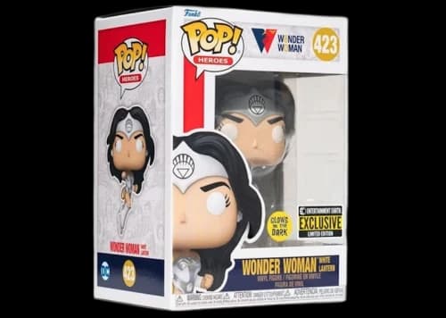 Funko Pop! Heroes Wonder Woman (Wonder Woman As White Lantern) GITD Entertainment Earth Exclusive Figure #423