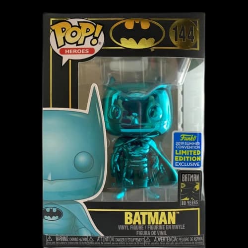 Funko Pop! Heros Batman Batman Teal Chrome Summer Convention Exclusive Figure #144
