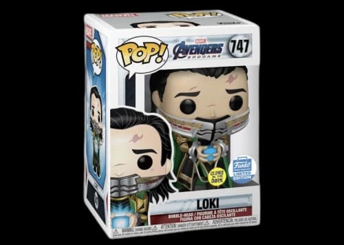 Funko Pop! Marvel Avengers Endgame Loki (With Tessaract) GITD Funko Shop Exclusive Bobble-Head #747