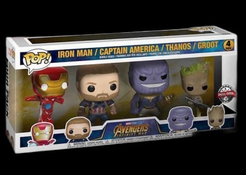 Funko Pop! Marvel Avengers Infinity War Iron Man/Captain America/Thanos/Groot Special Edition 4-Pack