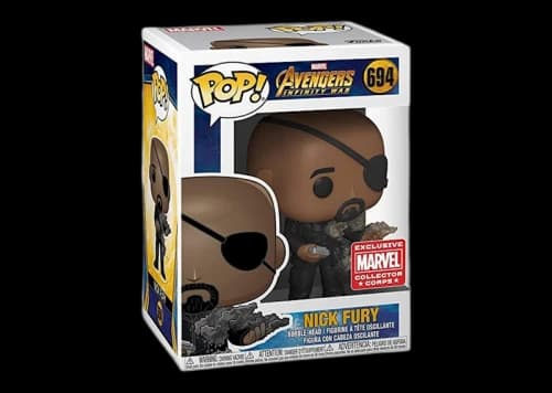 Funko Pop! Marvel Avengers Infinity War Nick Fury Collector Corps Exclusive Figure #694