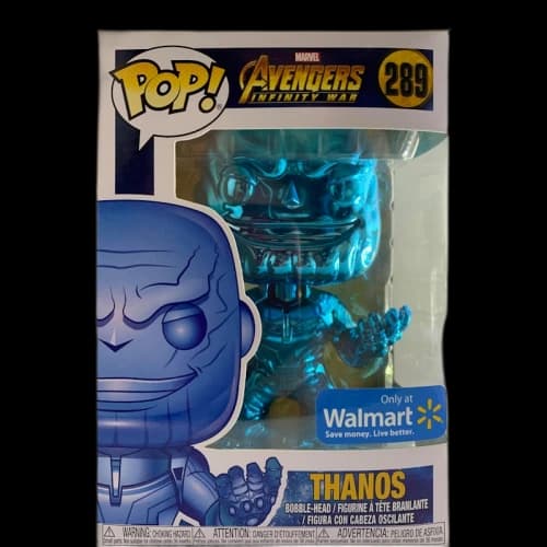 Funko Pop! Marvel Avengers Infinity War Thanos Blue Chrome Walmart Exclusive Bobble-Head Figure #289