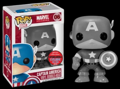 Funko Pop! Marvel Captain America (BlackWhite) Gemini Collectibles Bobble-Head Figure #06