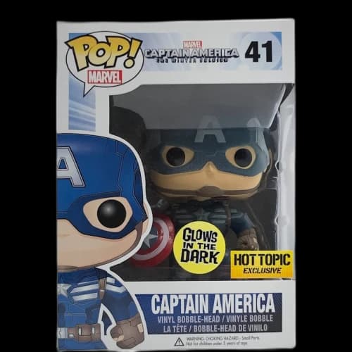 Funko Pop! Marvel Captain America The Winter Soldier Captain America (Glow) Hot Topic Exclusive Bobble-Head Figure #41