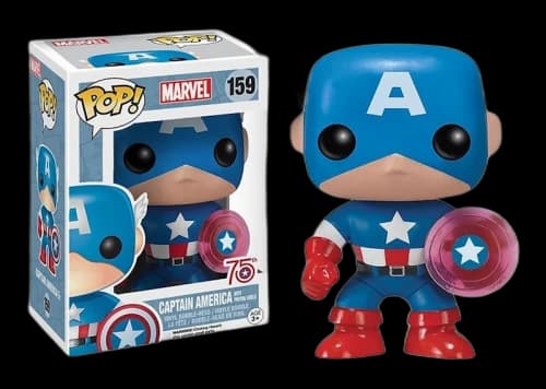 Funko Pop! Marvel Captain America Translucent Shield 75th Anniversary Bobble-Head #159
