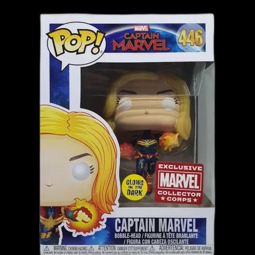 Funko Pop! Marvel Captain Marvel (Glow) Collector Corps Bobble-Head Figure #446