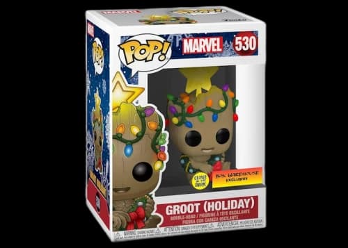 Funko Pop! Marvel Groot (Holiday) GITD Box Warehouse Exclusive Figure #530