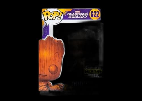 Funko Pop! Marvel Guardians of the Galaxy Groot Wood Deco Entertainment Earth Exclusive Figure #622
