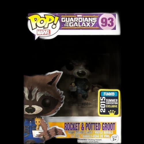 Funko Pop! Marvel Guardians of the Galaxy Rocket & Potted Groot Summer Convention Bobble-Head Figure #93