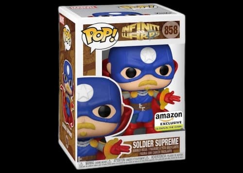 Funko Pop! Marvel Infinity Warps Soldier Supreme GITD Amazon Exclusive Figure #858