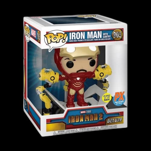 Funko Pop! Marvel Iron Man 2 Iron Man with Gantry (Glow) PX Preview Exclusive Deluxe Bobble-Head Figure #905