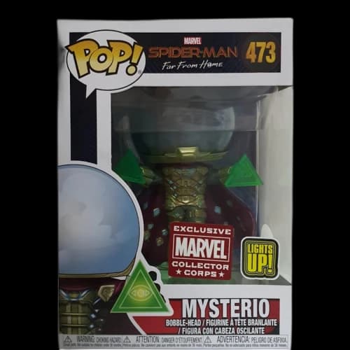 Funko Pop! Marvel Spider-Man Far From Home Mysterio (Light Up) Collectors Corp Exclusive Bobble-Head Figure #473