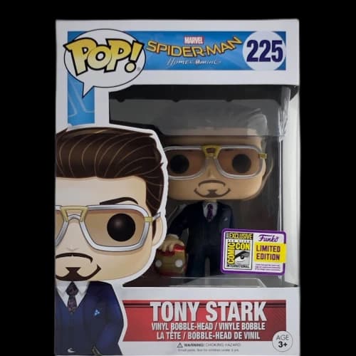 Funko Pop! Marvel Spider Man Homecoming Tony Stark SDCC Exclusive Bobble-Head Figure #225