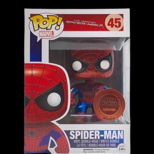 Funko Pop! Marvel Spider-Man (Metallic) Japan Premiere Exclusive Bobble-Head Figure #45