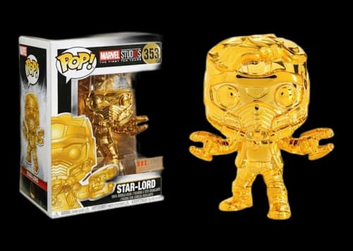 Funko Pop! Marvel Studios 10 Star-Lord (Gold Chrome) Box Lunch Exclusive Bobble-Head #353