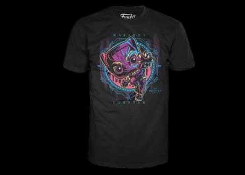 Funko Pop! Marvel Studios Black Panther Black Light With T-Shirt Bundle Target Exclusive Figure #891