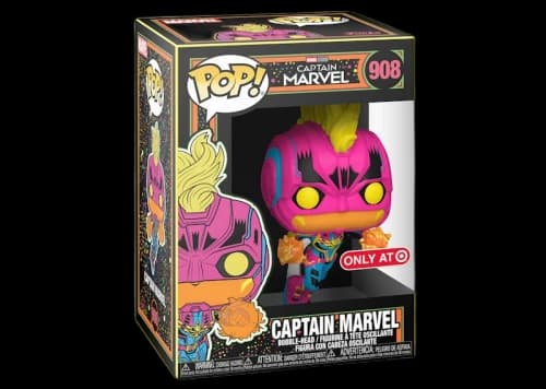 Funko Pop! Marvel Studios Captain Marvel Black Light Target Exclusive Figure #908