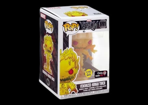 Funko Pop! Marvel Venom Venomized Human Torch (Glow) Gamestop Exclusive Figure #691