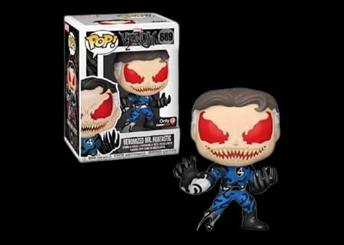 Funko Pop! Marvel Venom Venomized Mr. Fantastic Metallic Gamestop Exclusive Figure #691