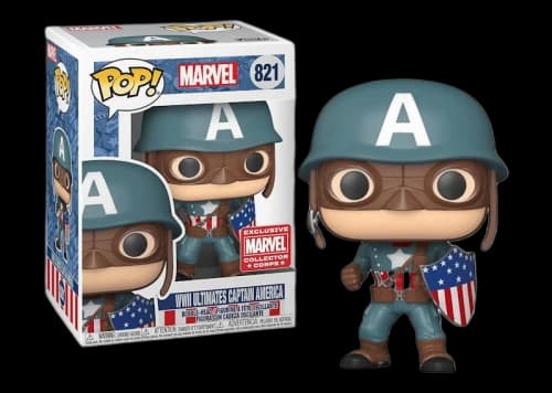 Funko Pop! Marvel WWII Ultimates Captain America Collector Corps Exclusive Figure #821