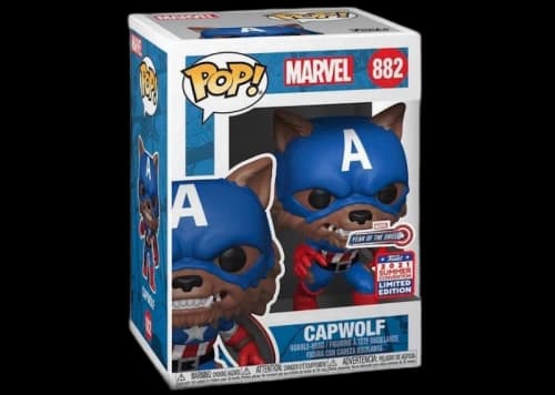 Funko Pop! Marvel Year Of The Shield Capwolf 2021 Summer Virtual Funkon Exclusive Figure #882