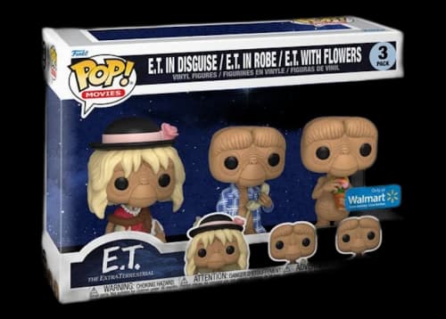 Funko Pop! Movies E.T 40th Anniversary E.T. In Robe/E.T. In Disguise/E.T. With Flowers Walmart Exclusive 3-Pack