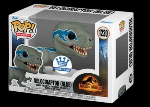 Funko Pop! Movies Jurassic World Dominion Velociraptor (Blue) Funko Shop Exclusive Figure #1220