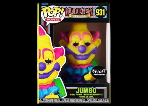 Funko Pop! Movies Killer Klowns From Outer Space Jumbo Blacklight Spirit Halloween Exclusive Figure #931