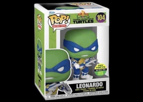 Funko Pop! Retro Toys Power Rangers x Teenage Mutant Ninja Turtles Leonardo Toy Tokyo 2022 SDCC Exclusive Figure #104