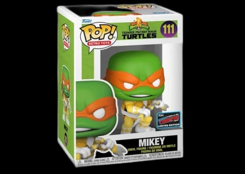 Funko Pop! Retro Toys Teenage Mutant Ninja Turtles x Power Rangers Mikey 2022 NYCC Exclusive Figure #111
