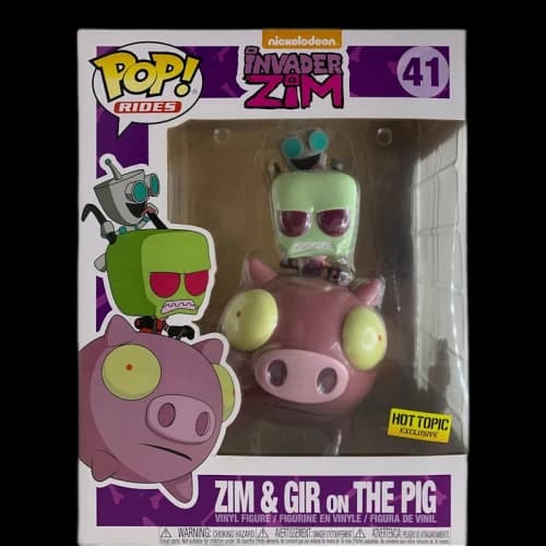 Funko Pop! Rides Nickelodeon Invader Zim Zim & Gir on The Pig Hot Topic Exclusive Figure #41