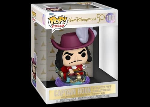 Funko Pop! Rides Walt Disney World 50th Captain Hook At The Peter Pan's Flight Attraction Figure #109