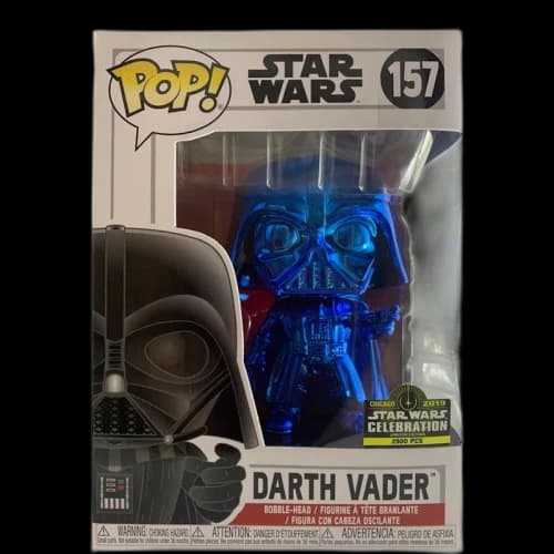 Funko Pop! Star Wars Darth Vader (BlueChrome) Star Wars Celebration Exclusive Bobble-Head Figure #157