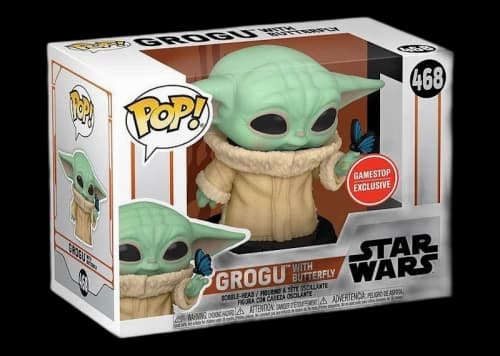 Funko Pop! Star Wars Grogu with Butterfly GameStop Exclusive Figure #468