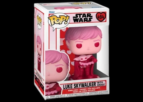 Funko Pop! Star Wars Luke Skywalker With Grogu (Valentine's Day Edition) Figure #494